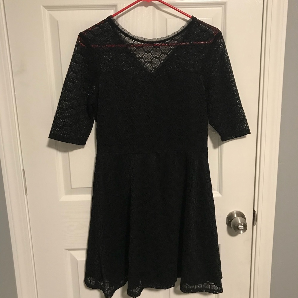 Black lace cocktail dress